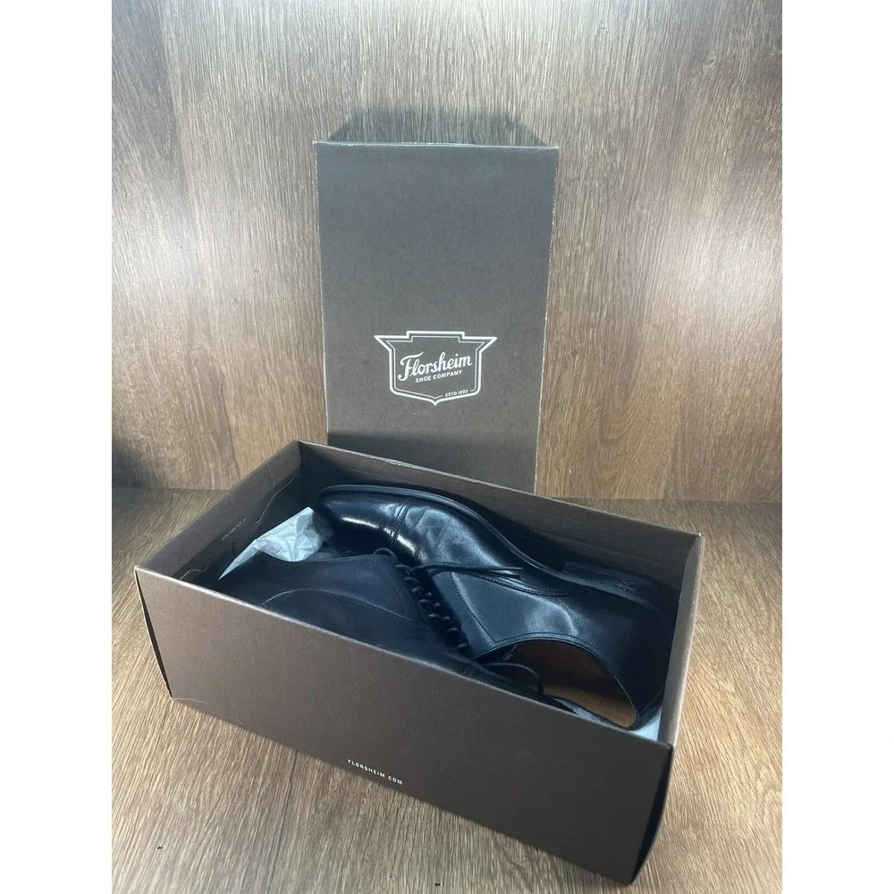 Florsheim Cap Toe Oxford Black Leather Dress Shoes Men's Size 8D